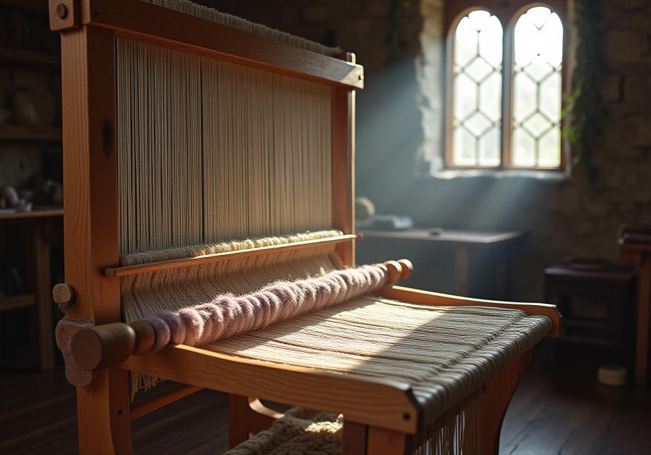 Artisan working on a traditional loom in Ireland